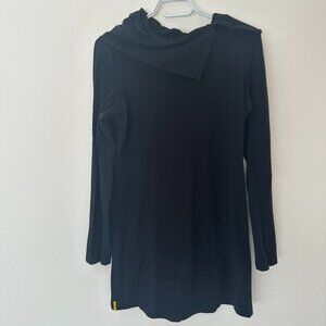 Lole Women's Black Cowl Neck Tunic/Dress Medium Certified Organic Cotton